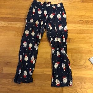 dark blue santa pajama pants